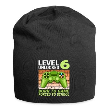 6. Geburtstag Gamer Videospiele - Jersey-Beanie - Schwarz - Vorne