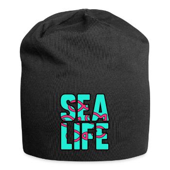 Leben im Meer - Jersey-Beanie - Schwarz - Vorne