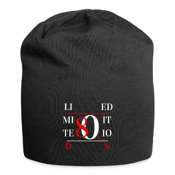 80er Jahre limitierte Auflage - Jersey-Beanie - Schwarz - Vorne