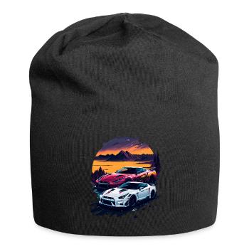 Klassischer Sportwagen - Jersey-Beanie - Schwarz - Vorne