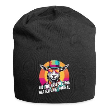 Bis zur ersten Ziege war ich ganz normal - Jersey-Beanie - Schwarz - Vorne