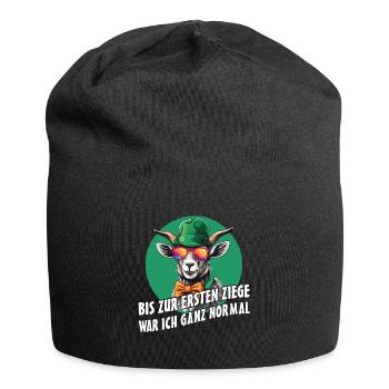 Bis zur ersten Ziege war ich ganz normal - Jersey-Beanie - Schwarz - Vorne