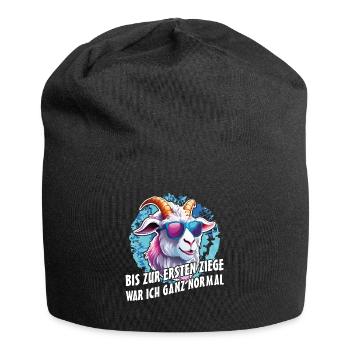 Bis zur ersten Ziege war ich ganz normal - Jersey-Beanie - Schwarz - Vorne