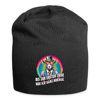 Bis zur ersten Ziege war ich ganz normal - Jersey-Beanie - Schwarz - Vorne