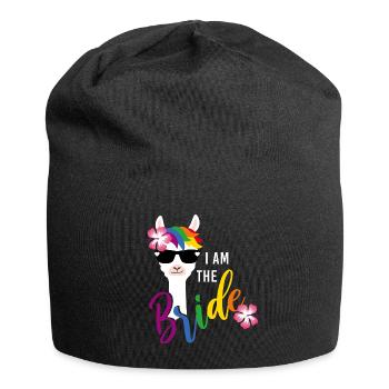 LGBT mariée lama enterrement de vie de jeune fille - Bonnet en jersey - noir - Devant