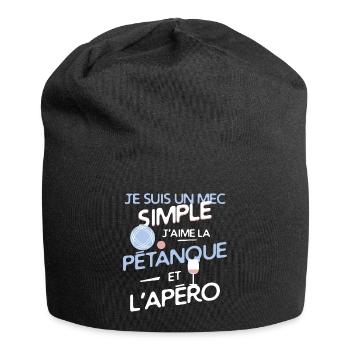Pétanque - un mec simple - Bonnet en jersey - noir - Devant