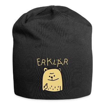 Erklär Bär (b) - Jersey-Beanie - Schwarz - Vorne