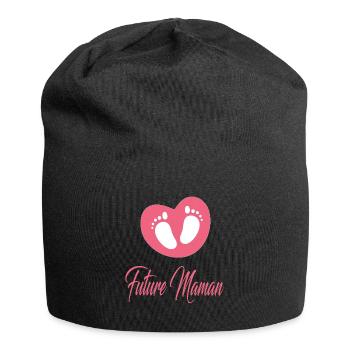 future mom, gift idea, birth, pregnancy - Jersey Beanie - black - Front