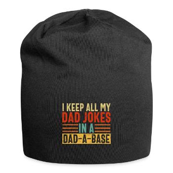 Ich halte alle Witze meines Vaters in einem Vater eine Basis - Jersey-Beanie - Schwarz - Vorne