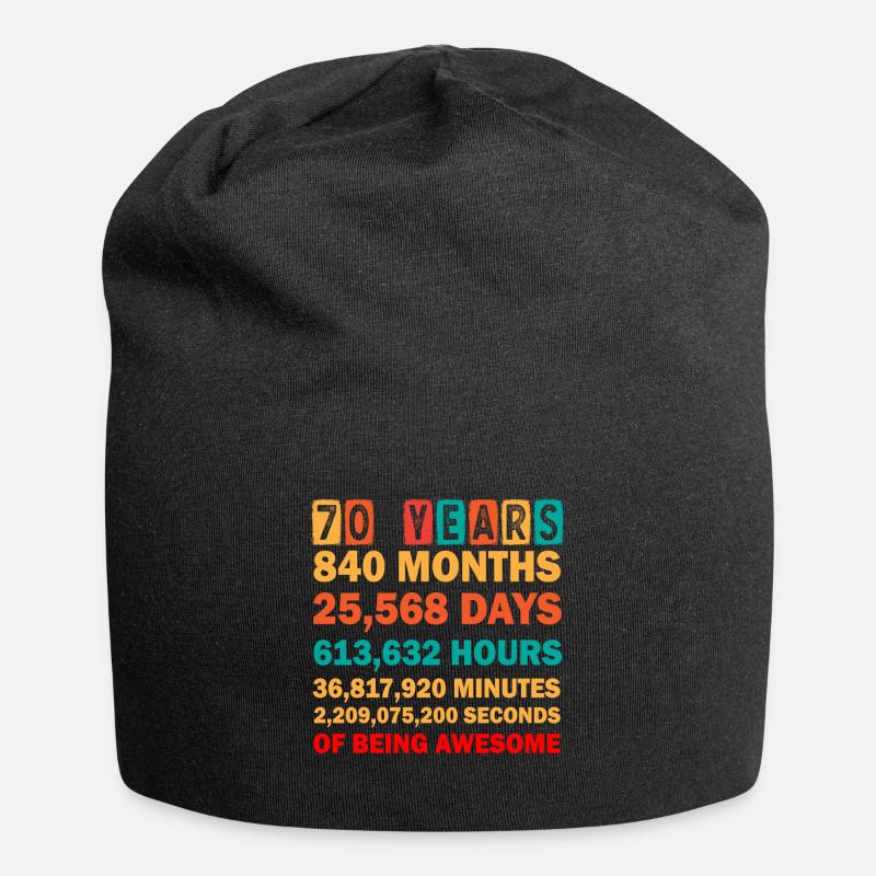 70th Birthday - Jersey Beanie - black