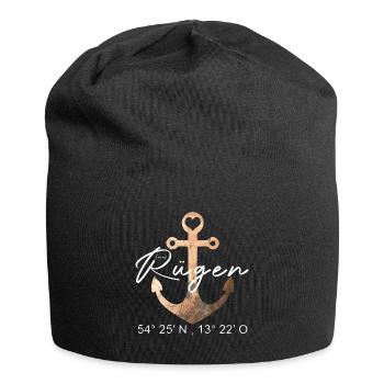 Île de Rügen - Ancre - Coordonnées - Bonnet en jersey - noir - Devant