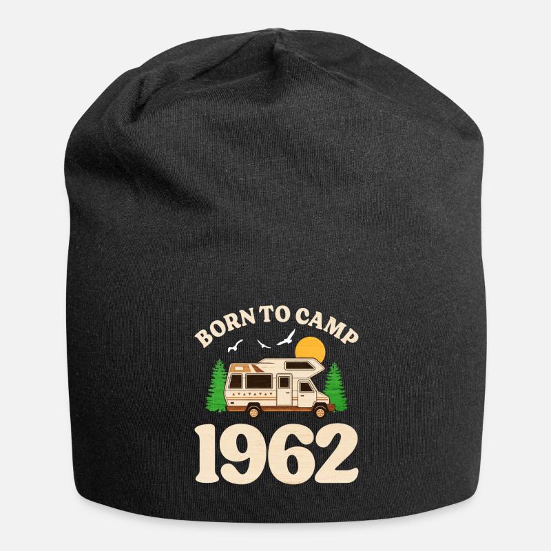 Né Pour Camper 1962 Camping 60 Ans Anniversaire - Bonnet en jersey - noir