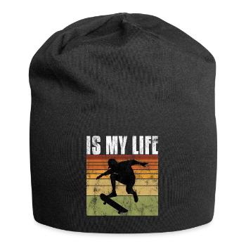 Skate is my life Skateboard Skateboarding Gift - Jersey Beanie - black - Front