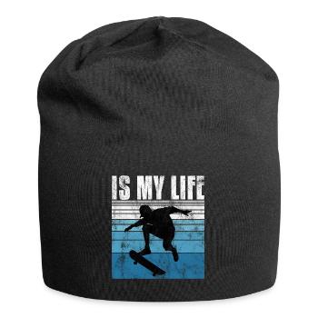 Skate is my life Skateboard Skateboarding Gift - Jersey Beanie - black - Front