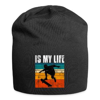 Skate is my life Skateboard Skateboarding Gift - Jersey Beanie - black - Front