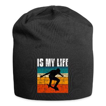 Le skate est ma vie Skateboard Skateboard Cadeau de skateboard - Bonnet en jersey - noir - Devant