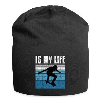 Skate is my life Skateboard Skateboarding Gift - Jersey Beanie - black - Front