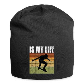 Le skate est ma vie Skateboard Skateboard Cadeau de skateboard - Bonnet en jersey - noir - Devant