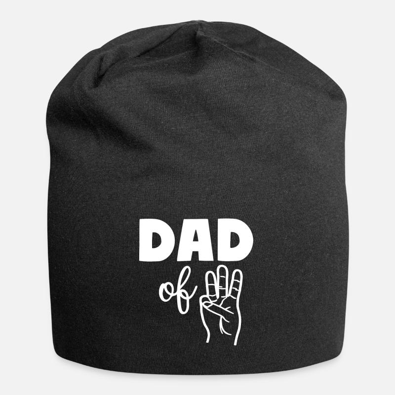Dad of Three 3 Dad - Jersey-Beanie - Schwarz