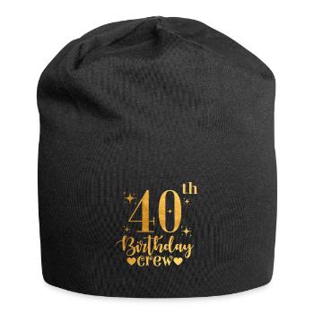 Crew zum 40. Geburtstag - Jersey-Beanie - Schwarz - Vorne