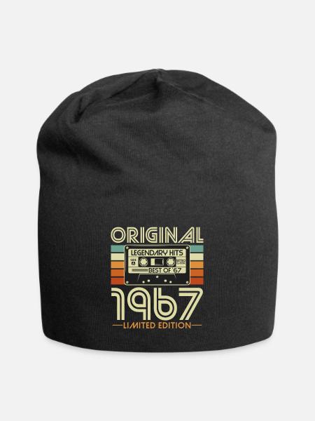 Original 1967 Jahrgang Vintage Geburtstag Retro - Jersey-Beanie - Schwarz