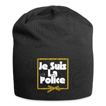 Je suis la police - Bonnet en jersey - noir - Devant