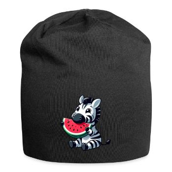 Zebra Melone Wassermelone Frucht Fruchtig - Jersey-Beanie - Schwarz - Vorne