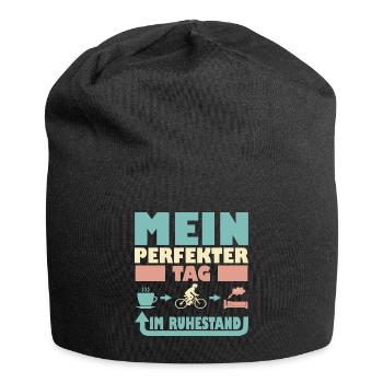 Rente Rentner Ruhestand Fahrrad fahren Spruch - Jersey-Beanie - Schwarz - Vorne