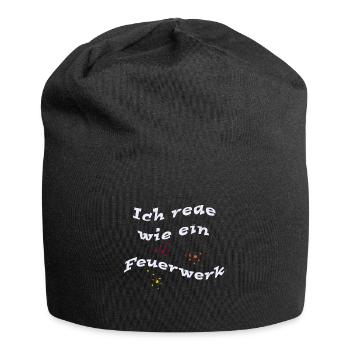 Ich rede wie ein Feuerwerk - Jersey-Beanie - Schwarz - Vorne