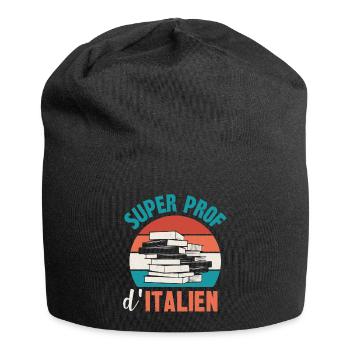 super prof d'italien - Bonnet en jersey - noir - Devant