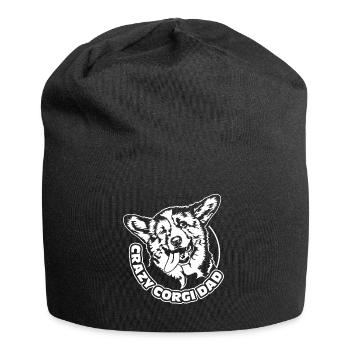 CRAZY CORGI DAD funny Welsh Corgi Wilsigns - Jersey Beanie - black - Front