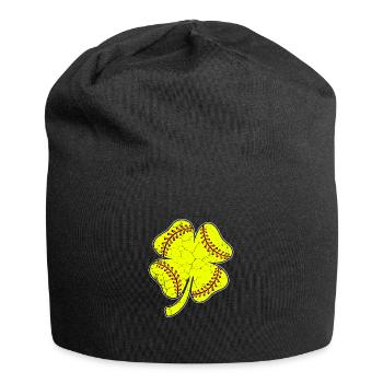 Baseball St Patricks Day, Leaf Clover, shamrock - Jersey Beanie - black - Front