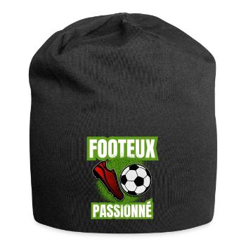 footeux passionné - Bonnet en jersey - noir - Devant
