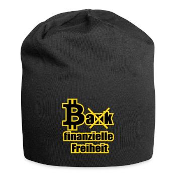 Bitcoin vs Bank - Jersey-Beanie - Schwarz - Vorne