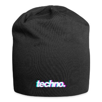 techno. 3D - Jersey-Beanie - Schwarz - Vorne