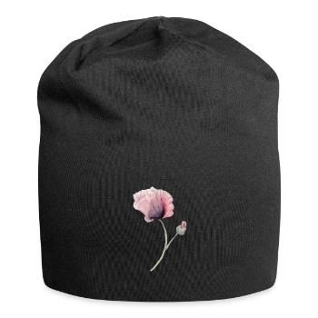 Blume - Jersey-Beanie - Schwarz - Vorne