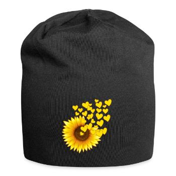 gardener sunflower allotment garden flower child - Jersey Beanie - black - Front