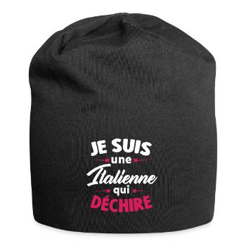 Je suis une Italienne qui déchire - Bonnet en jersey - noir - Devant
