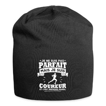 Pas parfait mais je suis coureur - Bonnet en jersey - noir - Devant
