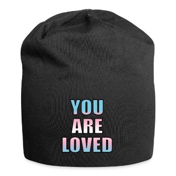 Trans-Jugendliche werden geliebt - Jersey-Beanie - Schwarz - Vorne