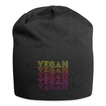 Vegan Veganer Veganerin Vintage - Jersey-Beanie - Schwarz - Vorne