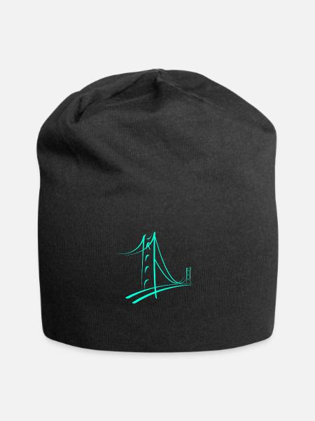 Autobahnbrücke - Jersey-Beanie - Schwarz