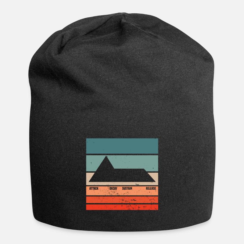 ADSR Modular Techno Festival Nerd Synthesizer - Jersey Beanie - black