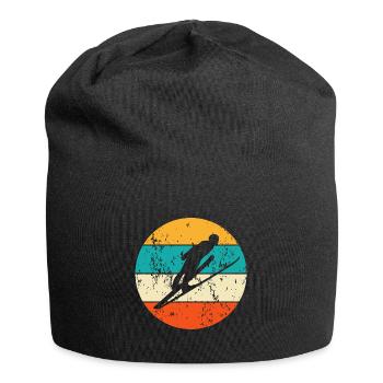 Vintage Retro Skispringer Skispringen - Jersey-Beanie - Schwarz - Vorne