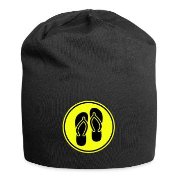Icône Tongs - Bonnet en jersey - noir - Devant
