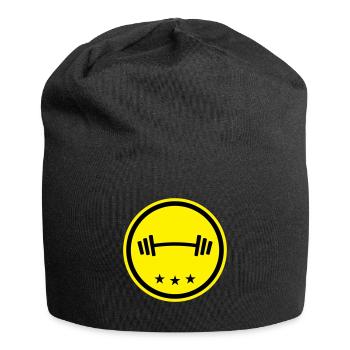 Hantel Gewichte Fitness - Jersey-Beanie - Schwarz - Vorne