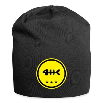 Fish Symbol Bone Bones - Jersey Beanie - black - Front