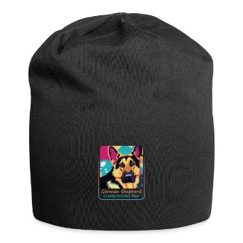 Treuer Deutscher Schäferhund - Jersey-Beanie - Schwarz - Vorne