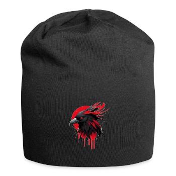 Oiseau fantastique rouge-noir - Bonnet en jersey - noir - Devant