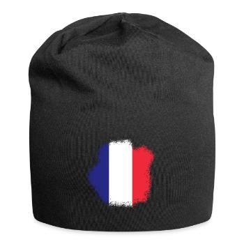 Frankreich Flagge Used Look Französische Fahne - Jersey-Beanie - Schwarz - Vorne